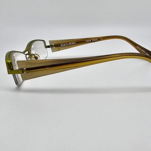 Alain Mikli A0656 17 Lime Green Semi Rimless Eyeglasses Frame w Flexhinge France - Picture 3 of 14